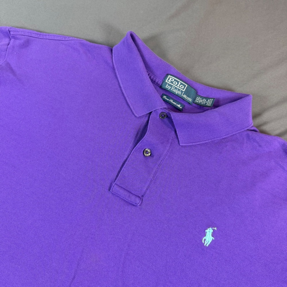 Polo Ralph Lauren Mens XXL Purple Pima Stretch Mesh Short Sleeve Polo Shirt